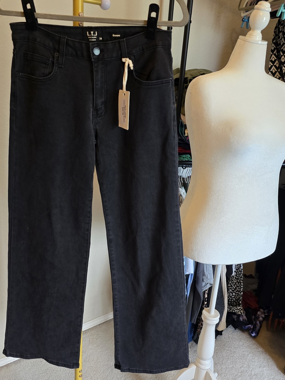 LTJ Black Straight-Leg Jeans — Smooth Everyday Style